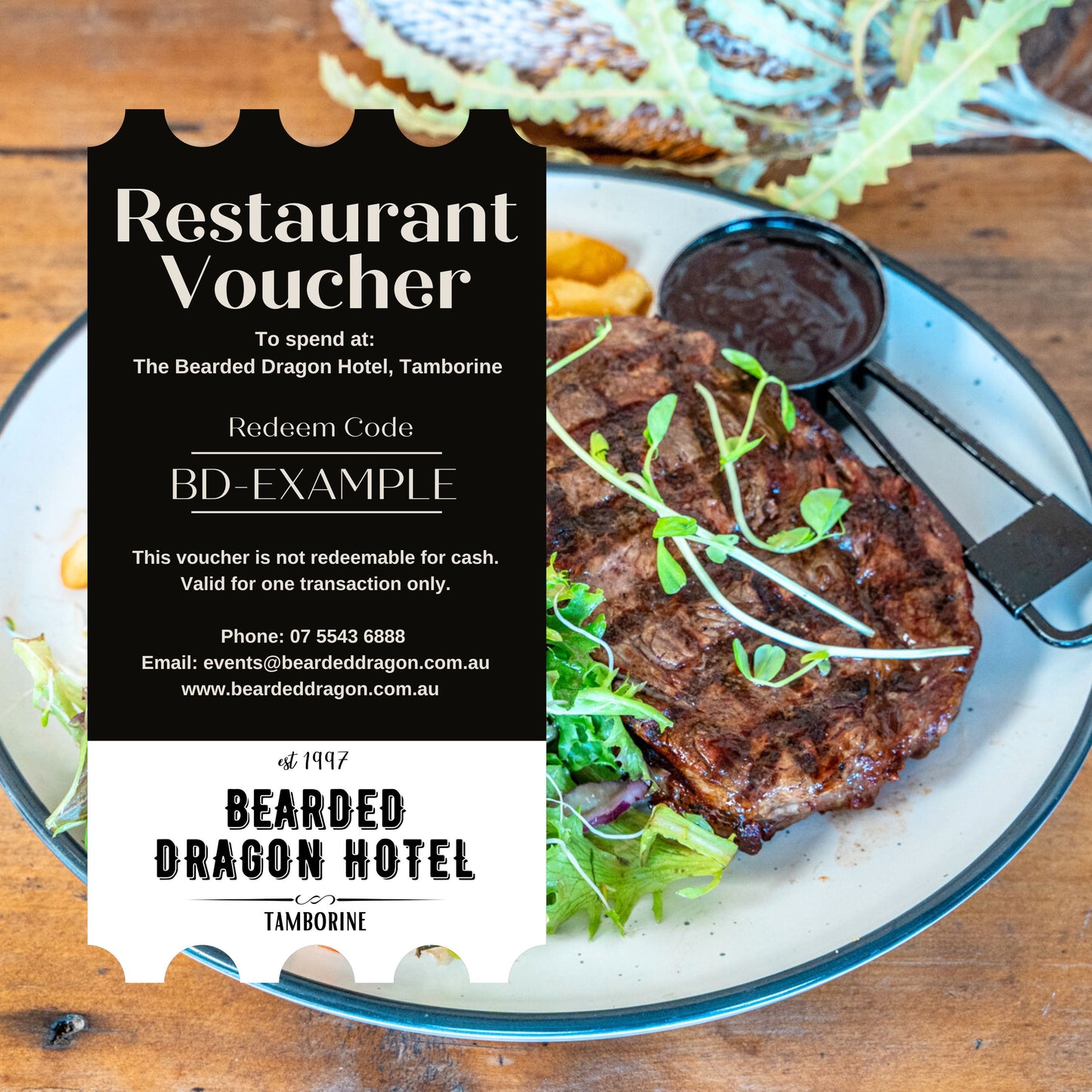 Bearded Dragon Hotel Restaurant Digital Gift Card