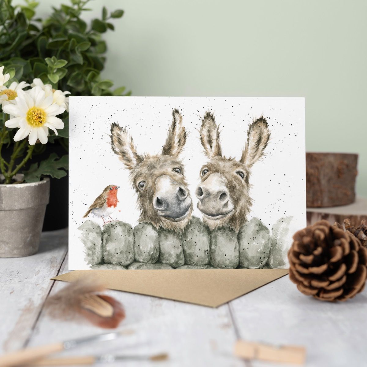 Donkey Greeting Card (Blank) "Hee Haw" by Wrendale Designs