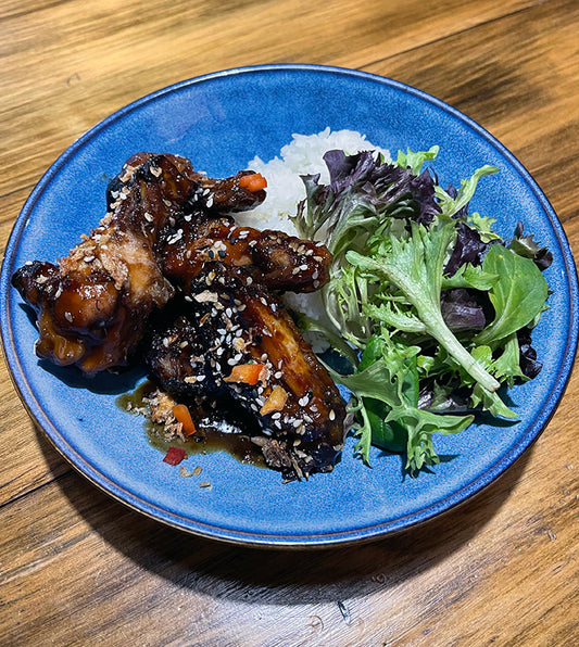 Sticky Korean Wings (6)  & Jasmine Rice